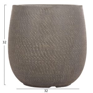 Planters, round, set of 4 pieces, Gardener series Hm4726, fiberglass, green, Φ52x55 in cm.