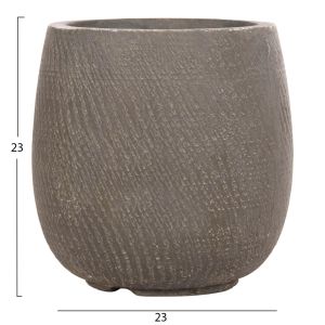 Planters, round, set of 4 pieces, Gardener series Hm4726, fiberglass, green, Φ52x55 in cm.