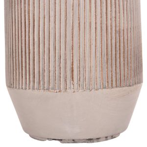 Planters, cylindrical, set of 2, Gardener Hm4727, fiberglass, cement color, Φ35x64 in cm.