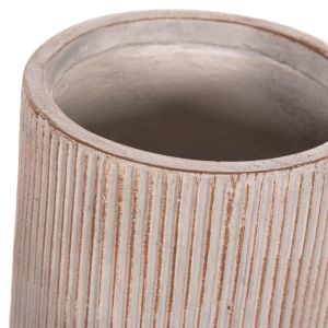 Planters, cylindrical, set of 2, Gardener Hm4727, fiberglass, cement color, Φ35x64 in cm.