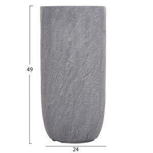Cylindrical planters, set of 3 pieces, Gardener series Hm4720, cement-colored fiberglass Φ44x78.5cm.
