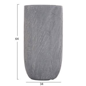 Cylindrical planters, set of 3 pieces, Gardener series Hm4720, cement-colored fiberglass Φ44x78.5cm.