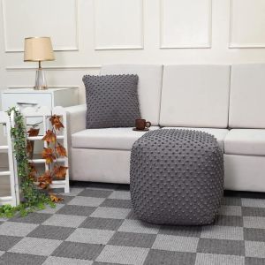 Square pouf Fl481 gray color 45x45x45cm