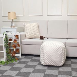 Square pouf Fl481 ivory color 45x45x45cm