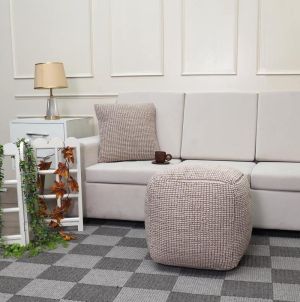 Square pouf Fl822 beige color 45x45x45cm
