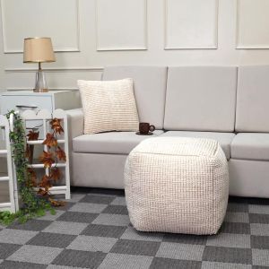 Square pouf Fl822 ivory color 45x45x45cm