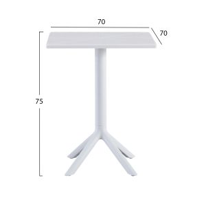 Квадратна полипропиленова маса Terrin White 60,5x60,5x76,5hcm Hm6125