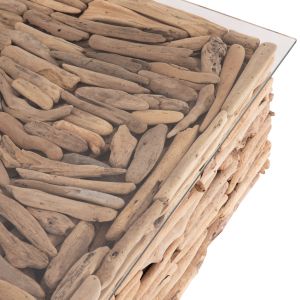 Квадратна холна маса Sparrow Hm9960 Driftwood Naturally --стъкло 95x95x51.5см.