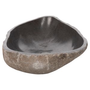 Stone sink made of river stone in gray color 55x44x16cm Hm4193