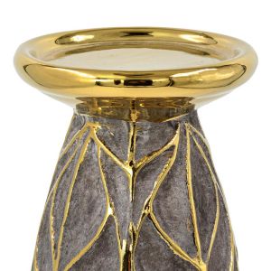 Ceramic candlestick Fl126043 golden-brown 10x20cm