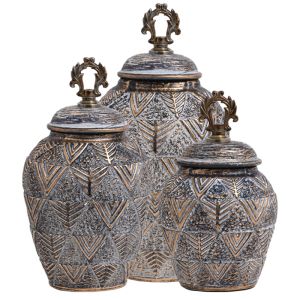 Ceramic vase 818685 gray-gold 18*12*28