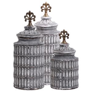 Ceramic vase 818694 gray-gold 16*16*47
