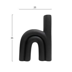 Ceramic vase Arcon Hm4638.02 matte black 25x6x35hcm.