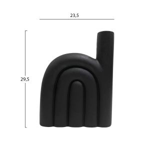 Ceramic vase Arcon Hm4639.02 matte black 23.5x5.5x29.5hcm.