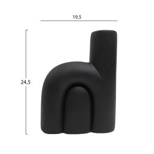 Ceramic vase Arcon Hm4640.02 Matte Black 19.5x7x24.5hcm.