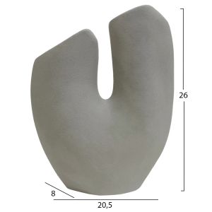 Ceramic vase Arken Hm4619.03 gray matte 20.5x8x26hcm.