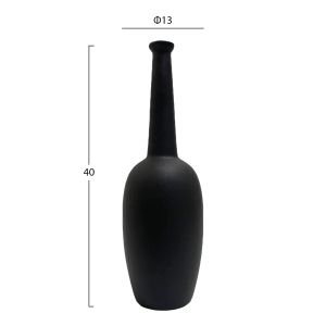 Ceramic vase Elendil Hm4591.02 Matte Black Φ13x40hcm.