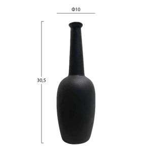 Ceramic vase Elendil Hm4592.02 black matte Φ10x30.5hcm.