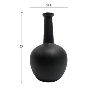 Ceramic vase Elendil Hm4593.02 black matte Φ15x25hcm.