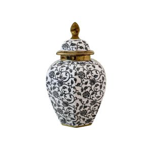 Ceramic vase Fl22424 black-white-gold color 21x32cm