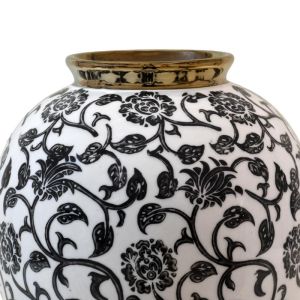 Ceramic vase Fl22855 black-white-gold color 18x21cm