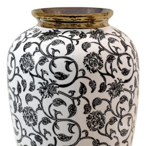 Ceramic vase Fl22908 black-white-gold color 19x30cm