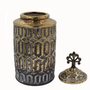 Ceramic vase Fl2333 black-gold color 17x40xcm