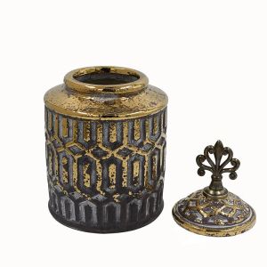 Ceramic vase Fl2334 black-gold color 17x35cm