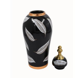 Ceramic vase Fl7008 black-white-gold color 18x51cm