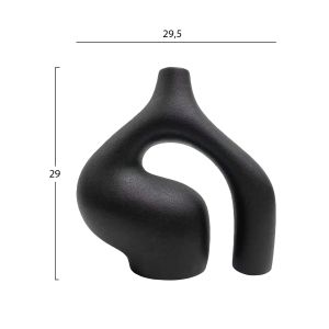 Ceramic vase Isil Hm4597.02 black matte 29.5x11x29hcm.