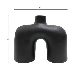 Ceramic vase Isil Hm4600.02 matte black 27x9x23hcm.