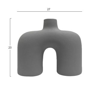 Ceramic vase Isil Hm4600.03 matte gray 27x9x23hcm.