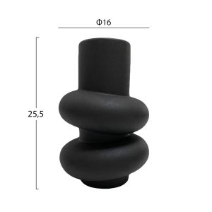 Ceramic vase Rook Hm4627.02 matte black Φ16x25.5hcm.