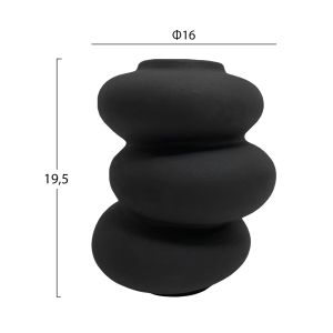 Ceramic vase Rook Hm4628.02 matte black Φ16x19.5hcm.
