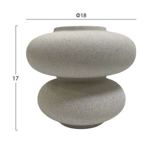 Ceramic vase Rook Hm4629.01 Off White Φ18x17hcm.
