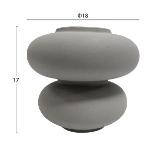 Ceramic vase Rook Hm4629.03 matte gray Φ18x17hcm.