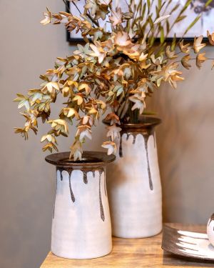 Ceramic vase white 15x20.5cm