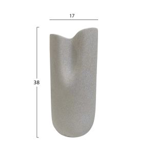 Ceramic vase glaze Hm4606.01 Off White 17x16.5x38hcm.