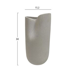 Ceramic vase glaze Hm4607.01 Off White 15.2x15x30hcm