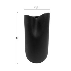 Ceramic vase glaze Hm4607.02 matte black 15.2x15x30hcm