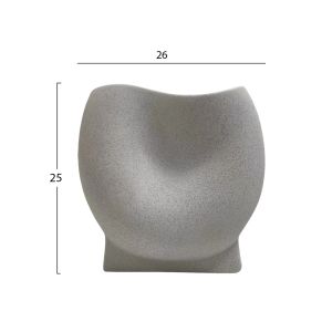 Ceramic vase glaze Hm4610.01 Off White 26x14x25hcm