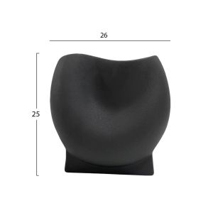Ceramic vase glaze Hm4610.02 matte black 26x14x25hcm