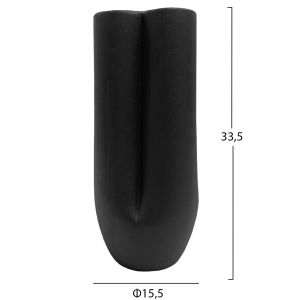 Ceramic vase glaze Hm4611.02 matte black Φ15.5x33.5hcm.