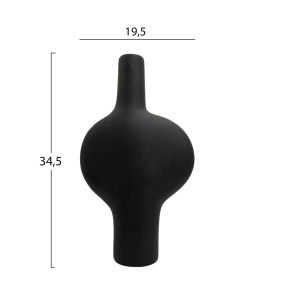 Ceramic vase series Arken Hm4620.02 matte black 19.5x8x34.5hcm.