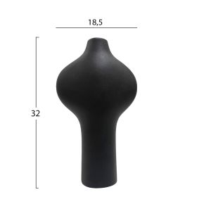 Ceramic vase series Arken Hm4621.02 matte black 18.5x8.5x32hcm.