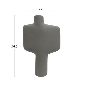 Ceramic vase series Arken Hm4622.03 Matte Grey 22x8x34.5hcm.