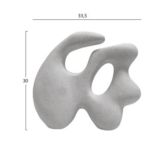 Ceramic vase series Isil Hm4596 Off White 33.5x15.5x30hcm.