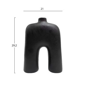 Ceramic vase series Isil Hm4599.02 black matte 21x6.7x29.2hcm.