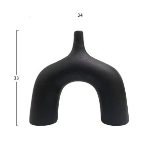 Ceramic vase series Isil Hm4601.02 matte black 34x10x33hcm.