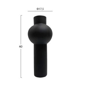 Ceramic vase scepter Hm4604.02 matte black Φ17.5x40hcm.
